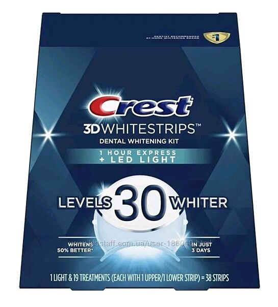 Crest 3D whitestrips Led Light-отбеливающая система для зубов 30 тонов-полоски лампа-USA