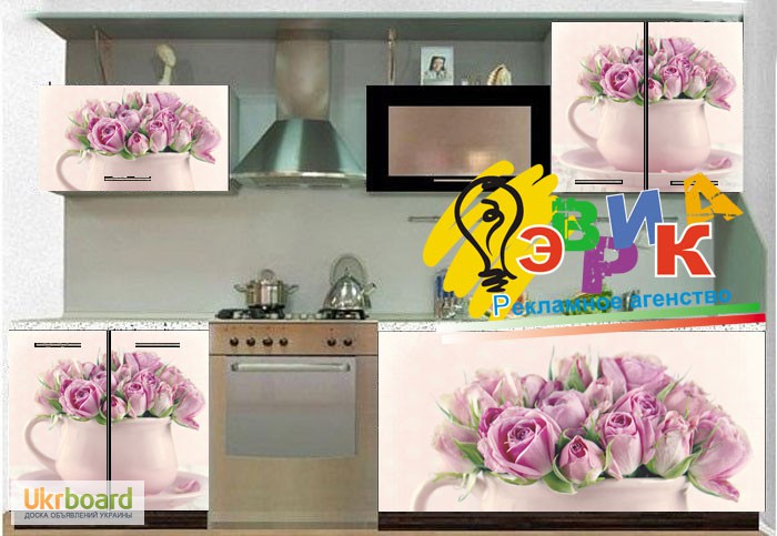Фото 11. Виниловые наклейки на кухню Цветы