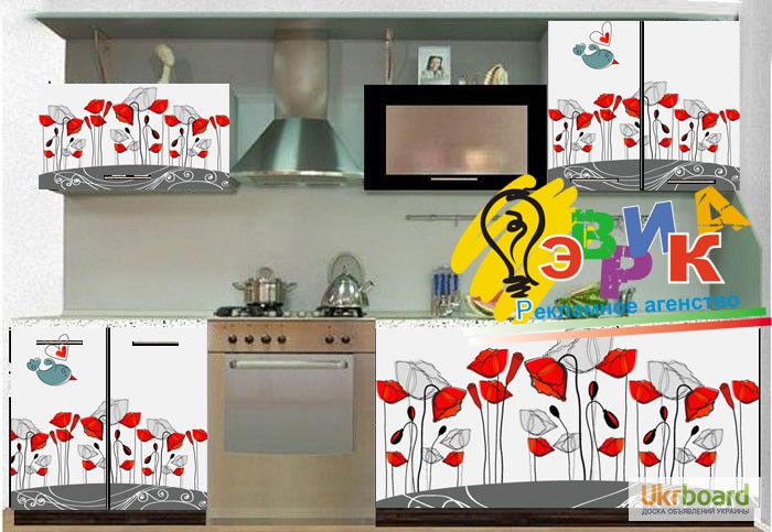 Фото 7. Виниловые наклейки на кухню Цветы