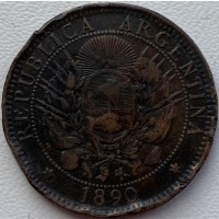 Аргентина 2 сентаво 1890 год 717