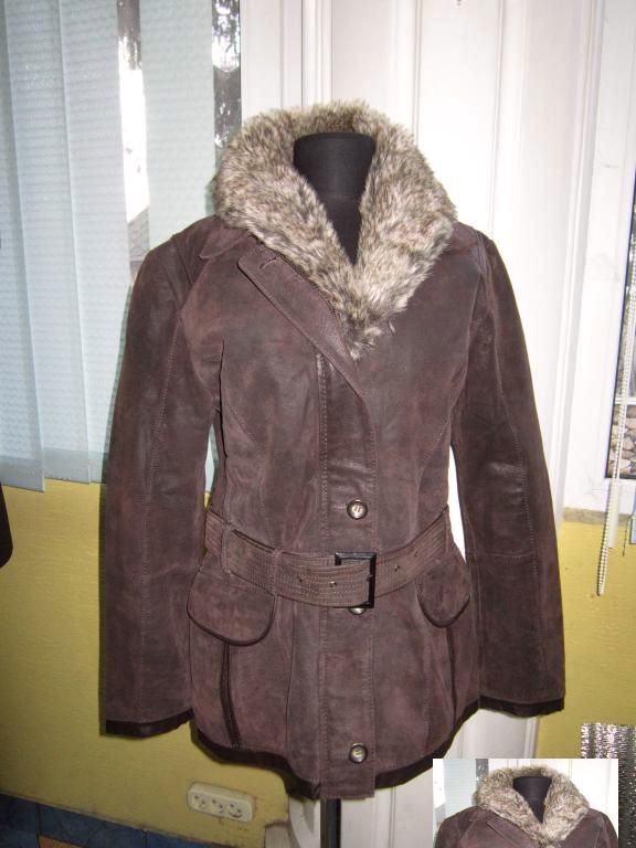 Фото 2. Женская кожаная куртка с поясом DESIGNER S. Дания. 52р. Лот 745