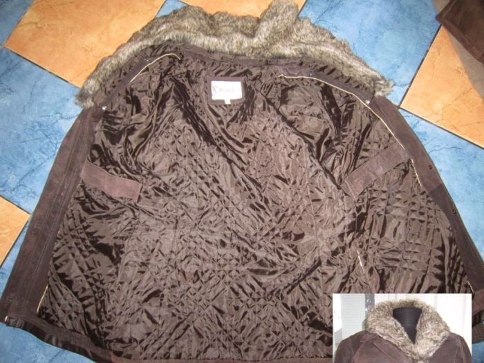 Фото 5. Женская кожаная куртка с поясом DESIGNER S. Дания. 52р. Лот 745