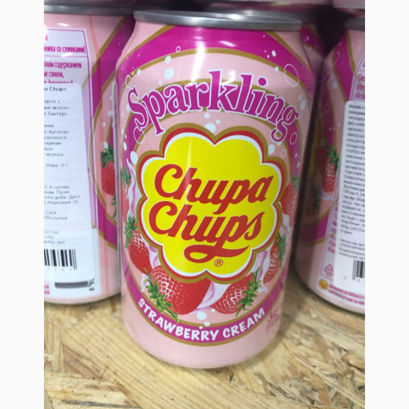 Фото 7. Газированный напиток со вкусом детства от Chupa-Chups Strawberry Cream Газировка Чупа чупc