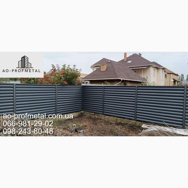 Фото 4. Забор жалюзи ламели RAL 7024 PEMA, Забор жалюзи цвета графит