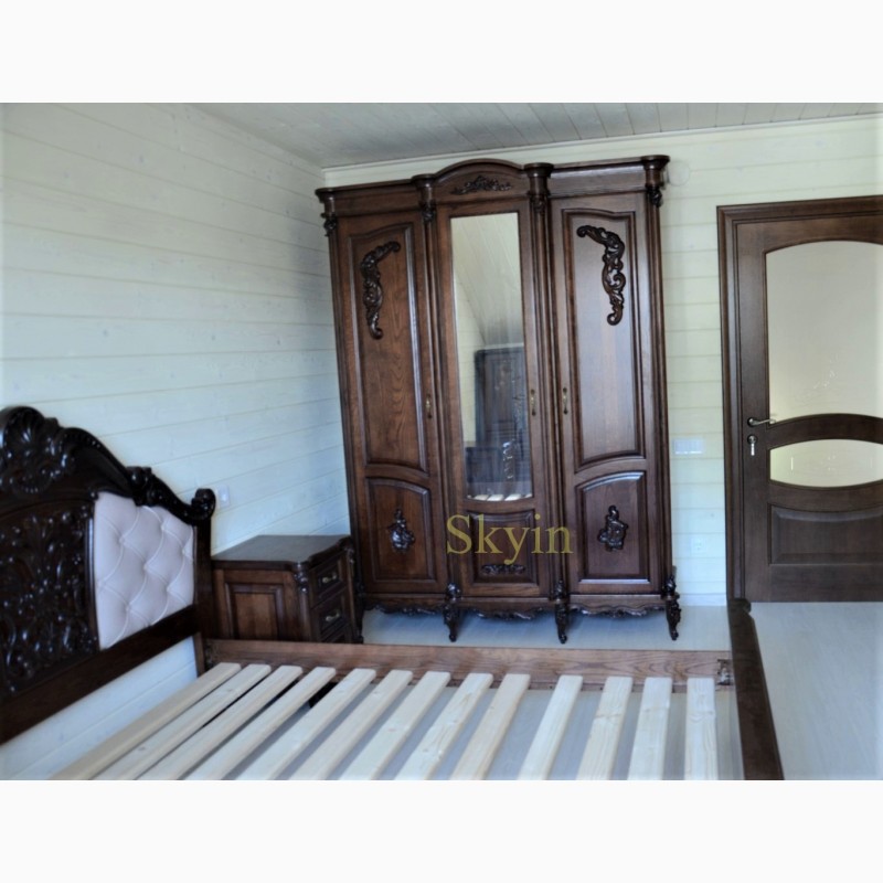 Фото 4. Шикарне дубове ліжко Кармелія бароко стиль з різьбленням