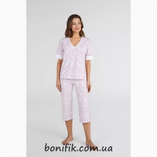 Комплект женской пижамы с рисунком (футболка+бриджи) Roselyn (арт. LPK 2690/02/01)