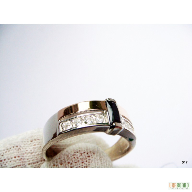 Фото 1/3. Серьги, кольцо ( набор) из серебра 925й с золотом 375. ( арт 017)