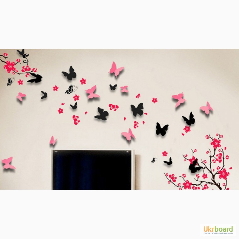 Фото 5. Бабочки, деков для стен 3D