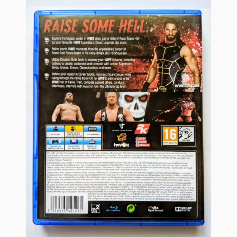 Фото 3. WWE 2K16 PS4 диск