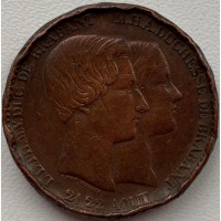 Бельгия 10 сантимов 1853 год ф328 РЕДКАЯ