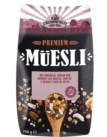 Фото 2. Мюсли #Crownfield Musli #Premium, вес 750 г, Польша. Состав: мюсли с 43% фруктов и орехов