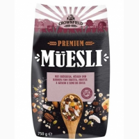 Мюсли #Crownfield Musli #Premium, вес 750 г, Польша. Состав: мюсли с 43% фруктов и орехов