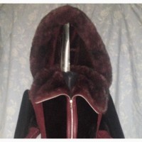 Дубленка, куртка зимняя с капюшоном Slata, искусственный мех, р.46