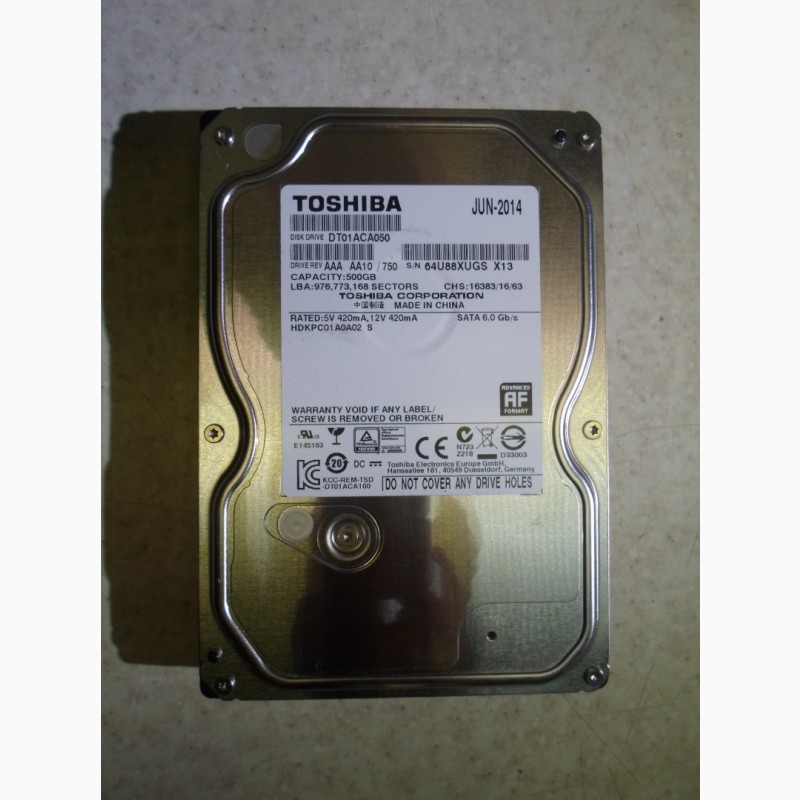 Toshiba жёсткие диски/винчестеры/HDD 500 Gb(Гб) 3.5/SATA. Исправны