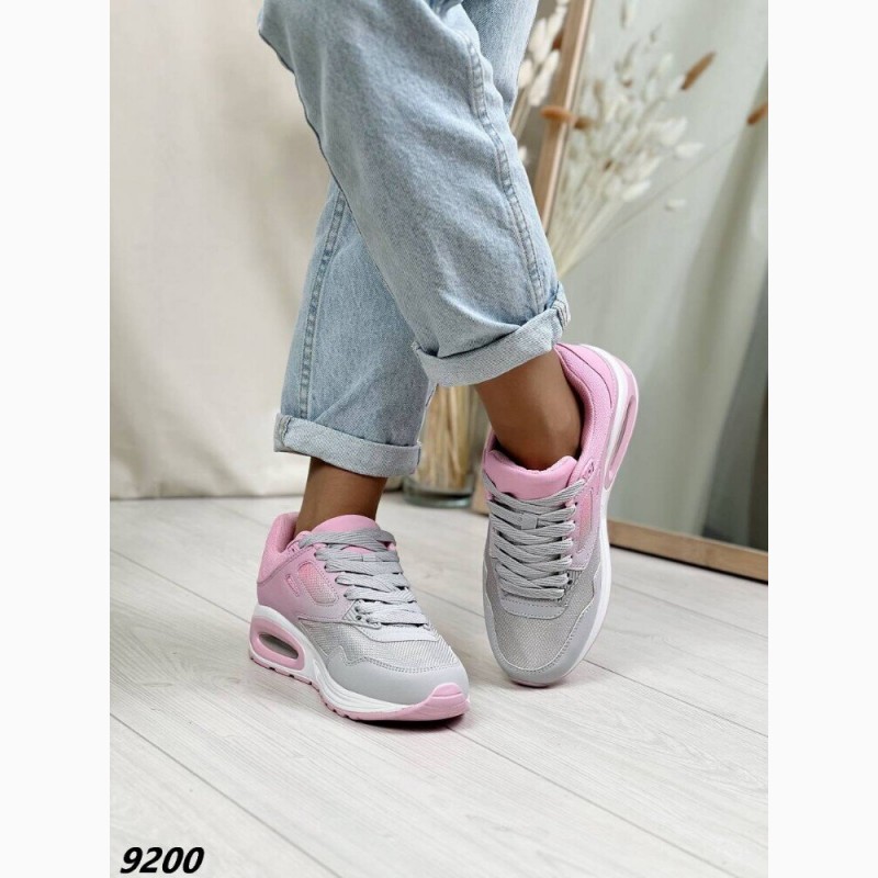Фото 3. Кросівки Матеріал еко шкіра взуттєвий текстиль Колір сірий рожевий На шнурівці