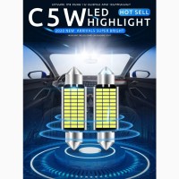 C5w/c10w светодиодная авто лампа салона, багажника, номера 12-14 вольт- 42, 39, 36, 31 мм