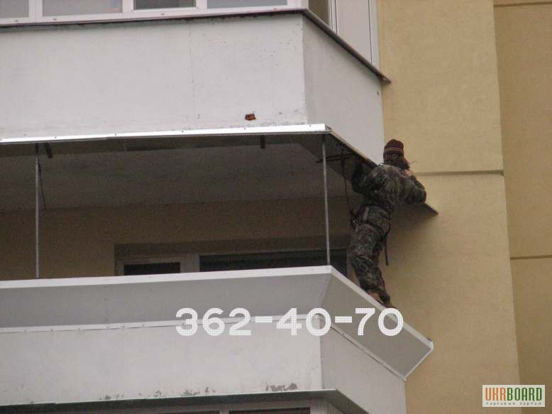 Фото 3. Козырек на балконе. Монтаж, демонтаж, ремонт балконного козырька (крыши). Киев