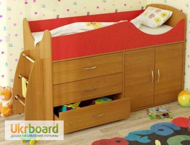 Фото 3. Детские кровати-чердаки со шкафом, ящиками, лестницей