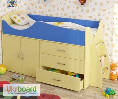 Фото 4. Детские кровати-чердаки со шкафом, ящиками, лестницей
