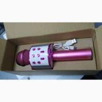 Караоке Wester WS-858 Беспроводной стерео микрофон с динамиком и Bluetooth, Розовый