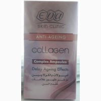 Коллагеновые ампулы Eva Collagen 10 ампул х 2 мл, жидкий коллаген, косметика Ева, Египет