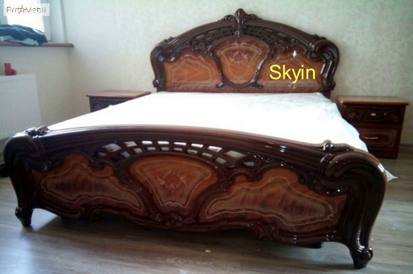 Фото 2. Класичне горіхове ліжко Кармен нове з художнім друком