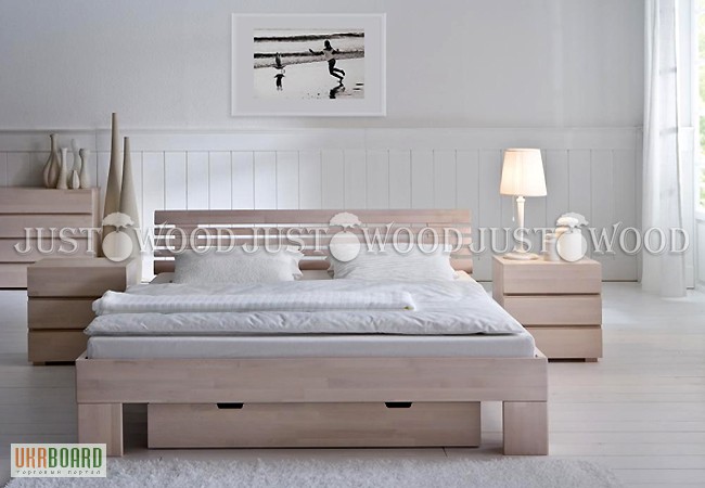 Фото 2. Деревянная двуспальная кровать Вайт