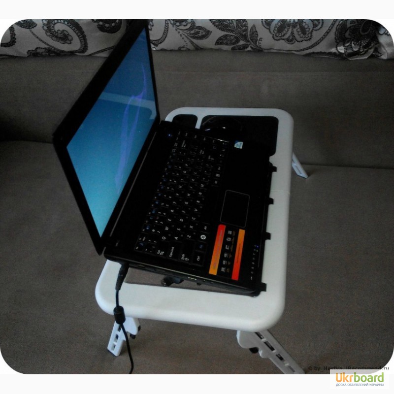 Фото 2. Розкладний столик підставка для ноутбука з охолодженням E-Table (Е-Тейбл)
