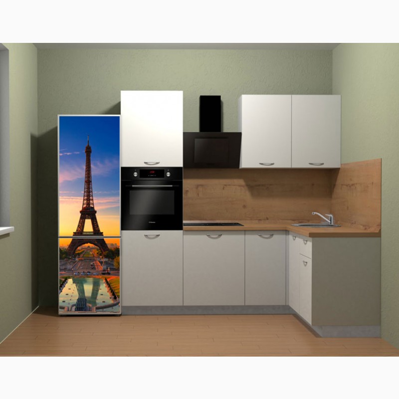 Фото 3. Дизайнерская наклейка на холодильник Париж