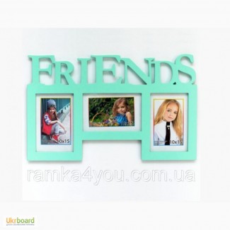 Деревянная мультирамка-фоторамка Friends салатовая настенная