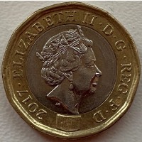 Великобританія 1 фунт 2017 год 176