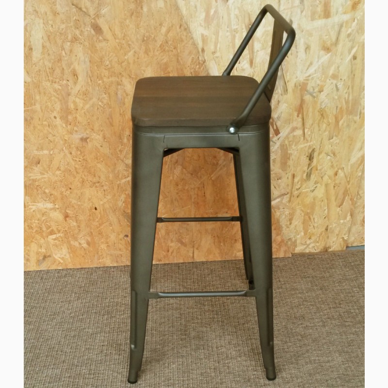 Фото 11. Высокий барный стул Толикс Низкий Вуд, H-76см. (Tolix Low Wood, H-76cm.) из металла купить