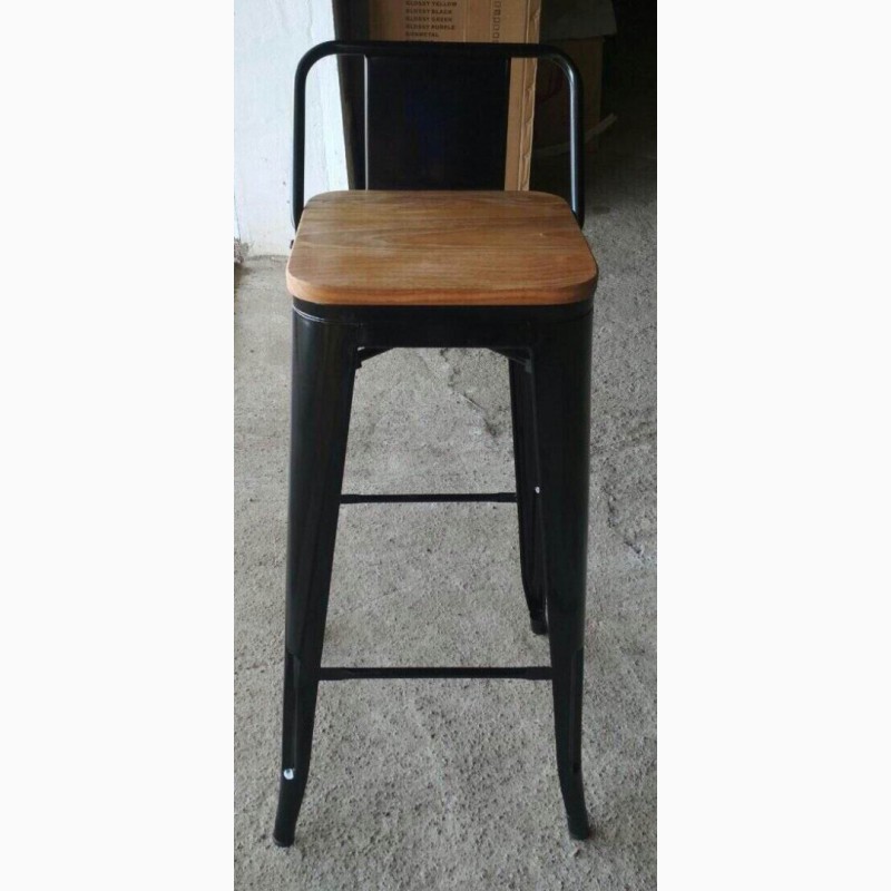 Фото 5. Высокий барный стул Толикс Низкий Вуд, H-76см. (Tolix Low Wood, H-76cm.) из металла купить