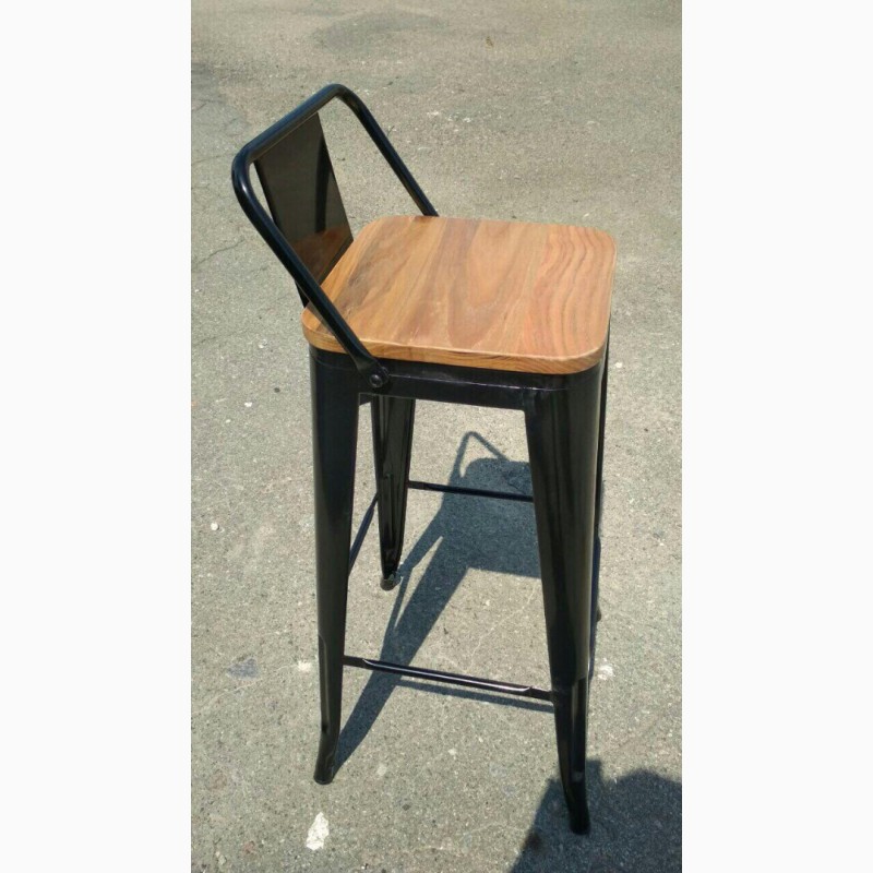 Фото 6. Высокий барный стул Толикс Низкий Вуд, H-76см. (Tolix Low Wood, H-76cm.) из металла купить