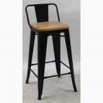 Высокий барный стул Толикс Низкий Вуд, H-76см. (Tolix Low Wood, H-76cm.) из металла купить
