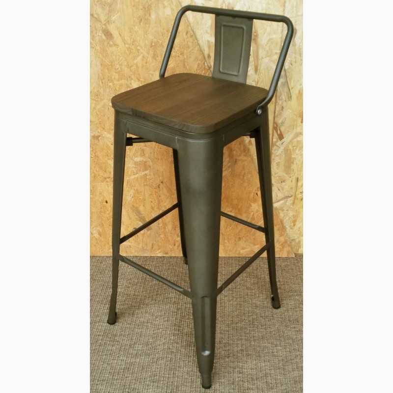 Фото 8. Высокий барный стул Толикс Низкий Вуд, H-76см. (Tolix Low Wood, H-76cm.) из металла купить