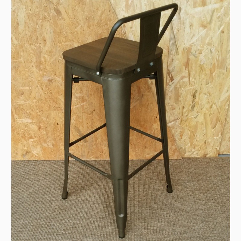 Фото 9. Высокий барный стул Толикс Низкий Вуд, H-76см. (Tolix Low Wood, H-76cm.) из металла купить