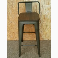 Высокий барный стул Толикс Низкий Вуд, H-76см. (Tolix Low Wood, H-76cm.) из металла купить