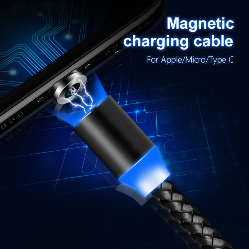 Фото 3. Универсальный Магнитный USB кабель для зарядки 3 в 1 Type-C / Micro / Lightning (8-Pin)