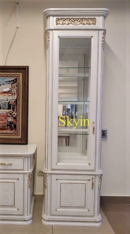 Фото 9. Дубова 2х дверна вітрина сервант Віконт класичного стилю