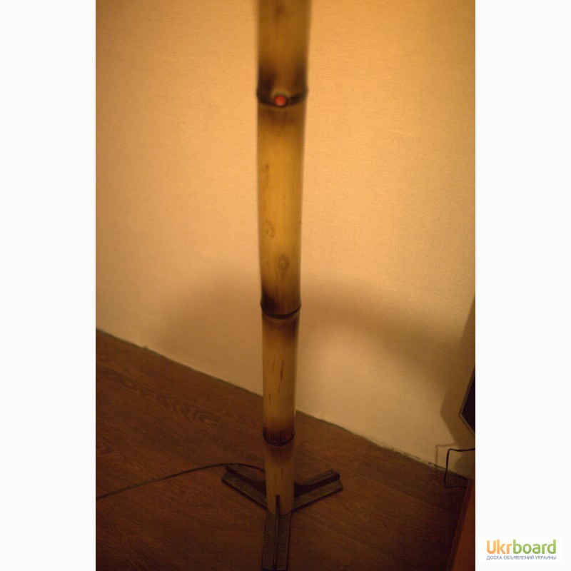 Фото 3. Бамбуковый напольный торшер светильник