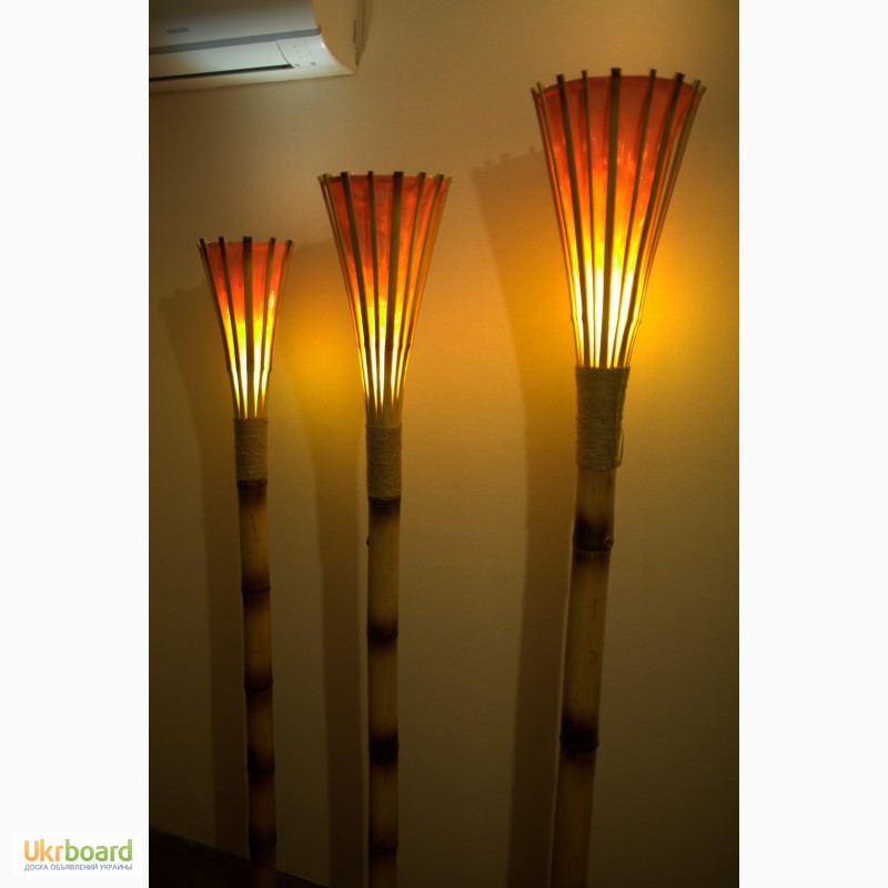 Фото 4. Бамбуковый напольный торшер светильник