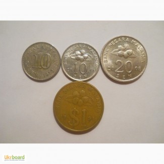 Монеты Малайзии (4 штуки)