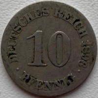 Германия 10 пфеннигов 1896 J год с304