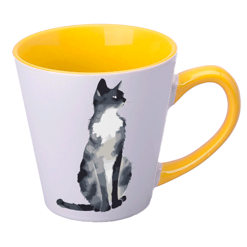 Фото 6. Яскраві чашки чашка з принтом Кішка акварельна преміум якість на сувенір на подарунок