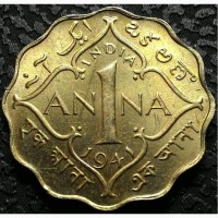 Индия 1 анна 1941 год