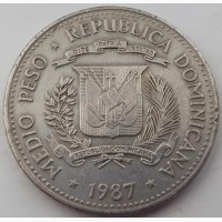 Доминиканская республика 1/2 песо 1987 год