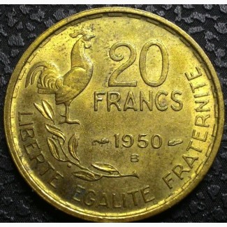 Франция 20 франков 1950 год, ОТЛИЧНОЕ СОСТОЯНИЕ