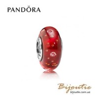 PANDORA Шарм ― красное мурано 791631CZ