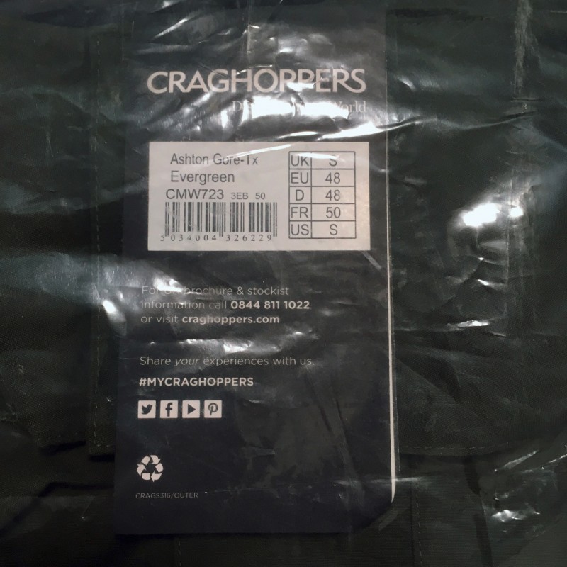 Фото 3. Мембранная водонепроницаемая куртка Craghoppers Ashton Gore-Tex / GTX MSRP £160.00